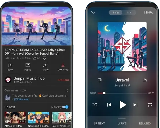 Lecteur vidéo HD et musique haute qualité